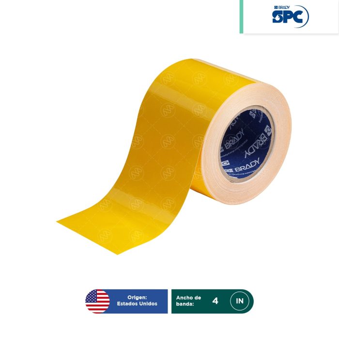 Cinta de seguridad de poliéster sólido para marcar pisos ToughStripe SPC 4"x100' - Image 1