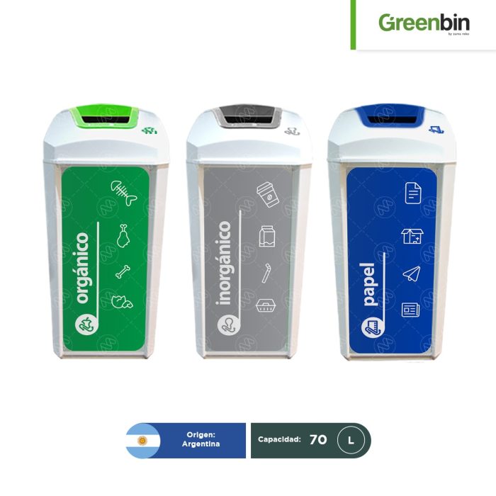 Combo Ecológico Bote de basura tapa perforada Greenbin 70 L - Image 1