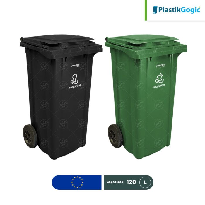 Combo ecológico contenedor de 2 ruedas Plastik Gogic 120 L - Image 1