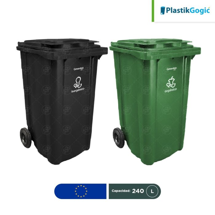 Combo ecológico contenedor de 2 ruedas Plastik Gogic 240 L - Image 1