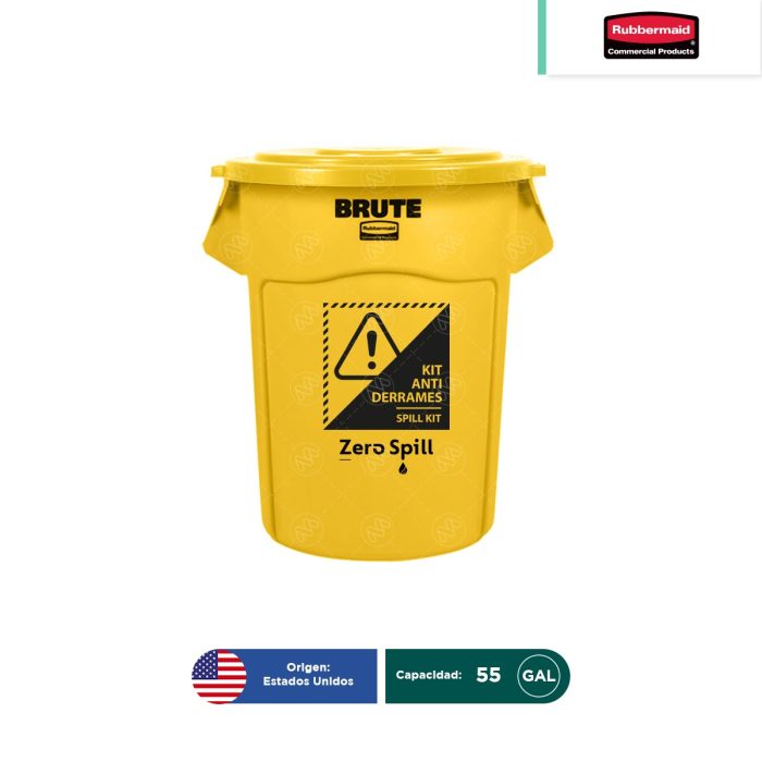 Contenedor redondo Brute con tapa Rubbermaid 55 Gal - Image 1