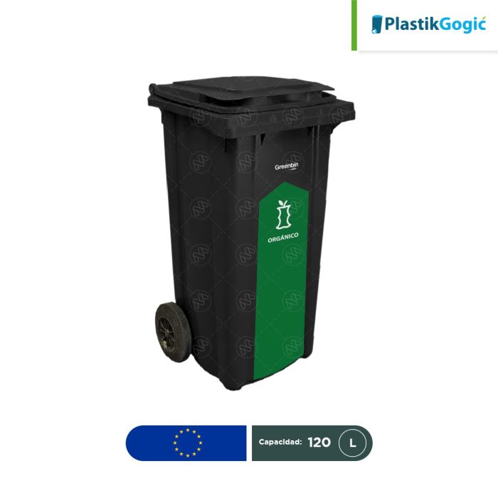 Contenedor con 2 ruedas con identificadores gubernamentales Plastik Gogic 120 L - Image 1