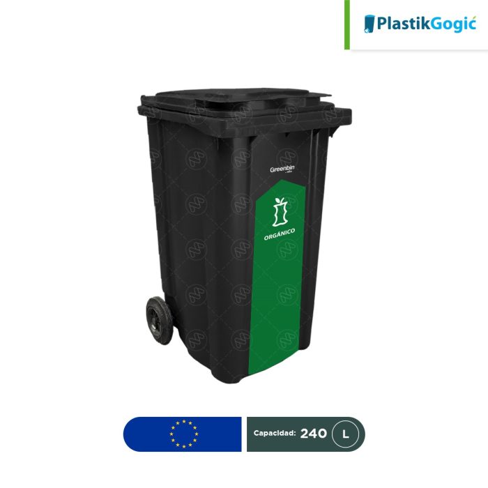 Contenedor con 2 ruedas con identificadores gubernamentales Plastik Gogic 240 L - Image 1