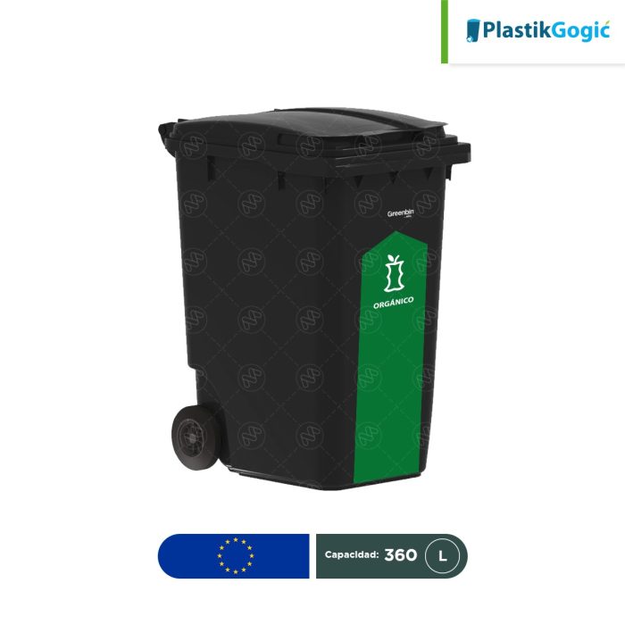 Contenedor con 2 ruedas con identificadores gubernamentales Plastik Gogic 360 L - Image 1
