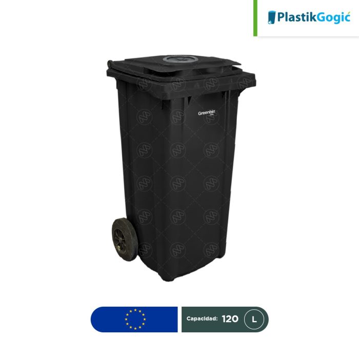 Contenedor con 2 ruedas Tapa perforada Plastik Gogic 120 L - Image 1