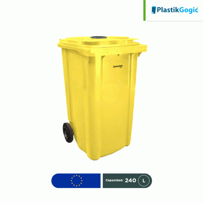 Contenedor con 2 ruedas Tapa perforada Plastik Gogic 240 L - Image 1