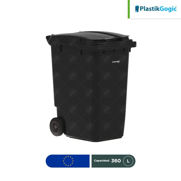 Contenedor con 2 ruedas Gris Oscuro Plastik Gogic 360 L - Image 1