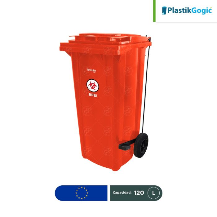 Contenedor con 2 ruedas y pedal Plastik Gogic RPBI 120 L - Image 1