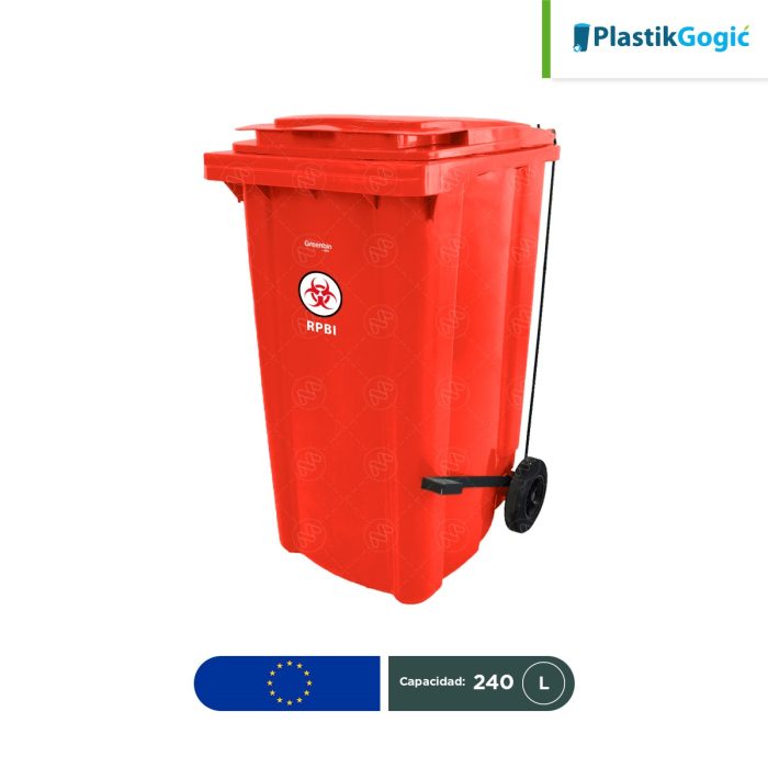Contenedor con 2 ruedas y pedal Plastik Gogic RPBI 240 L - Image 1