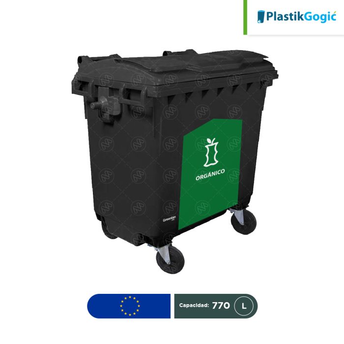 Contenedor con 4 ruedas con identificadores gubernamentales Plastik Gogic 770 L - Image 1