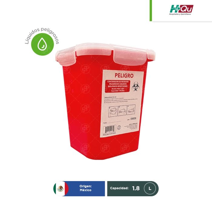 Contenedor P/Liquidos 1.8 L Rojo HQU - Image 1