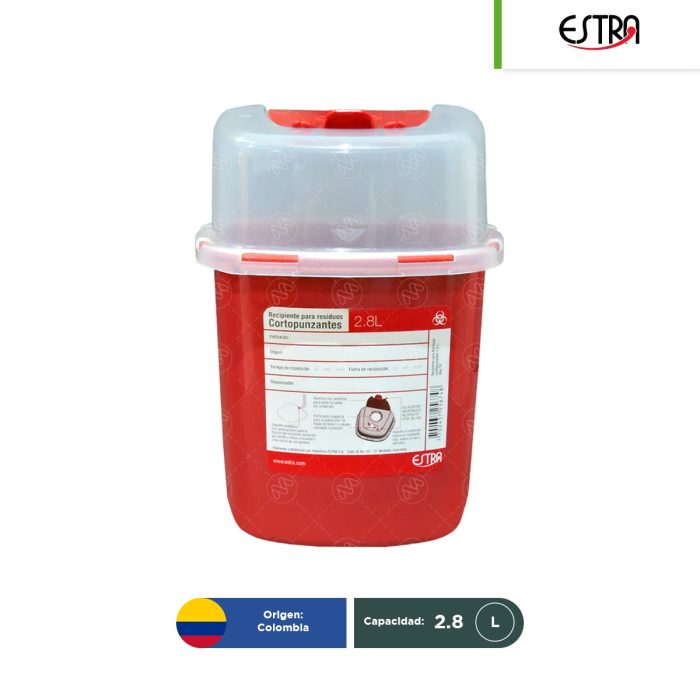 Contenedor para punzocortantes Estra RPBI 2.8 L - Image 1