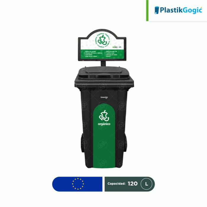 Estación ecológica modular individual contenedores con 2 ruedas Plastik Gogic 120 L - Image 1