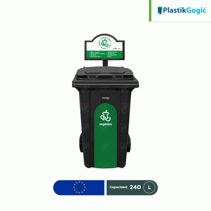 Estación ecológica modular individual contenedores con 2 ruedas Plastik Gogic 240 L - Image 1