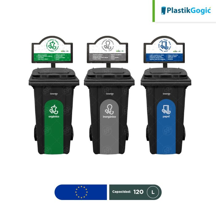 Estación ecológica modular contenedores con 2 ruedas Plastik Gogic 120 L - Image 1