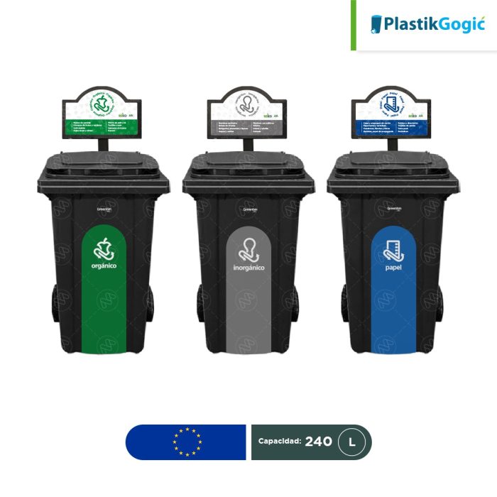 Estación ecológica modular contenedores con 2 ruedas Plastik Gogic 240 L - Image 1