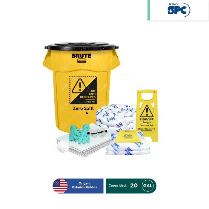 Kit antiderrames para aceite y derivados del petróleo SPC 20 Gal | absorción 16 Gal - Image 1