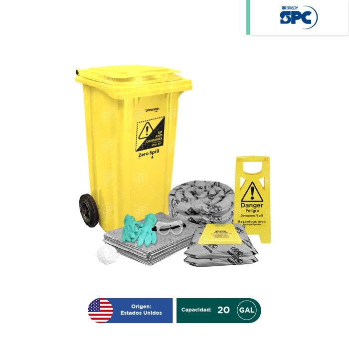 Kit antiderrames móvil universal SPC 20 Gal | absorción 16 Gal - Image 1