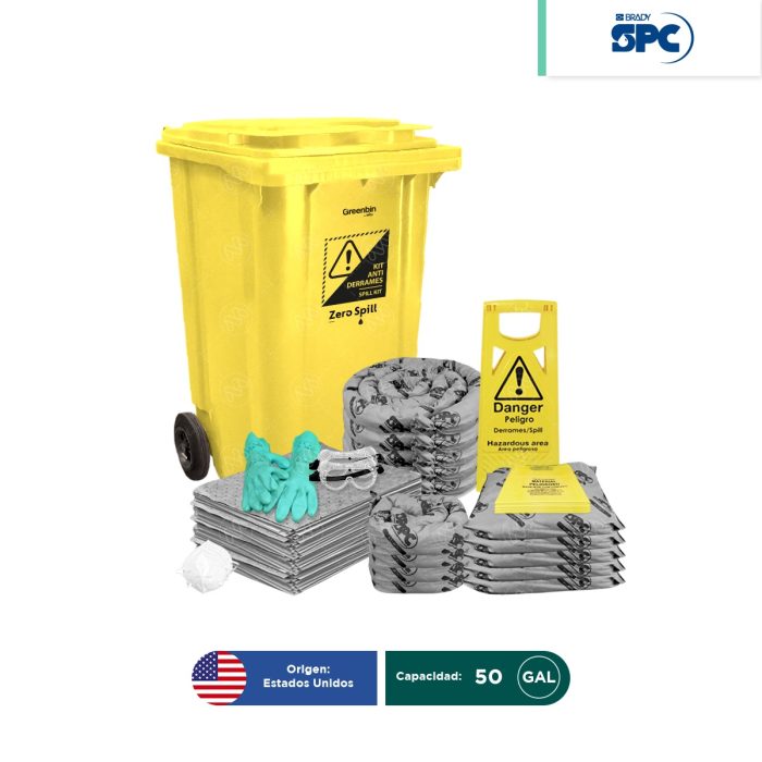 Kit antiderrames móvil universal SPC 50 Gal | absorción 42 Gal - Image 1