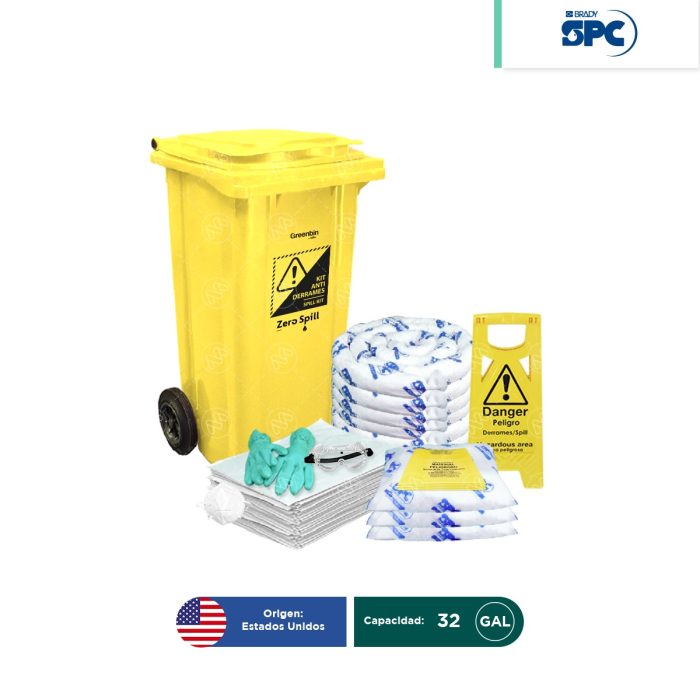 Kit antiderrames móvil para aceite y derivados del petróleo SPC 32 Gal | absorción 31 Gal - Image 1