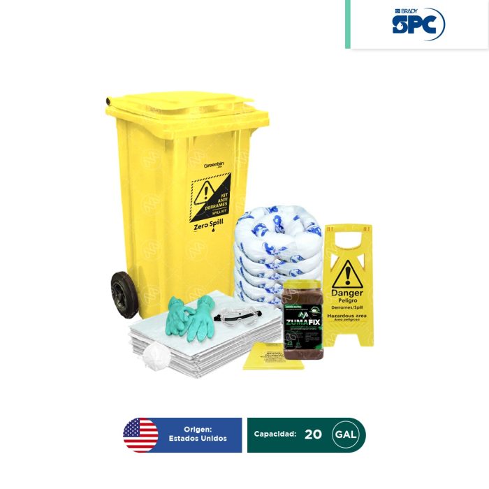 Kit antiderrames móvil para aceite y derivados del petróleo SPC 20 Gal | absorción 15 Gal - Image 1