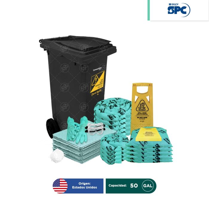 Kit antiderrames móvil para líquidos agresivos o hazmat SPC 50 Gal | absorción 38 Gal V2 - Image 1