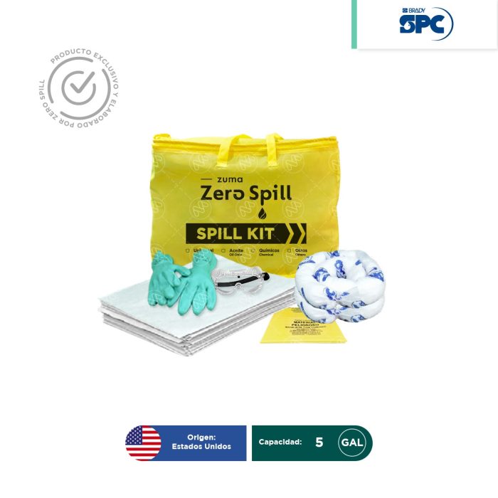 Kit antiderrames portátil para aceite y derivados del petróleo SPC 5 Gal | absorción 5 Gal - Image 1