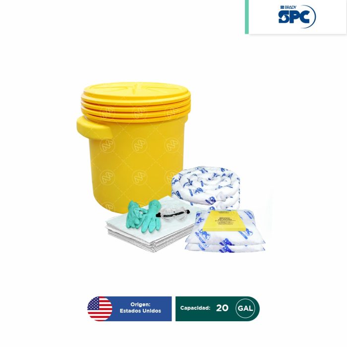 Kit antiderrames para aceite y derivados del petróleo SPC 20 Gal | absorción 17 Gal - Image 1