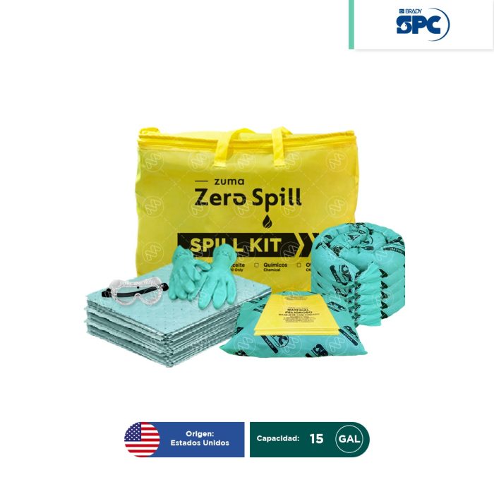 Kit antiderrames portátil para respuesta a emergencias para líquidos agresivos o hazmat SPC 15 Gal | absorción 13 Gal - Image 1