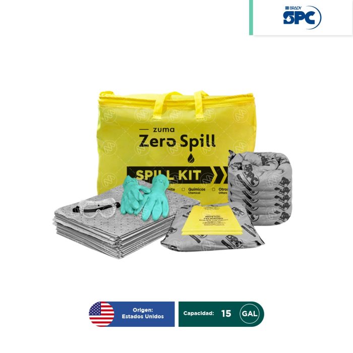 Kit antiderrames portátil para respuesta a emergencias universal SPC 15 Gal | absorción 16 Gal - Image 1