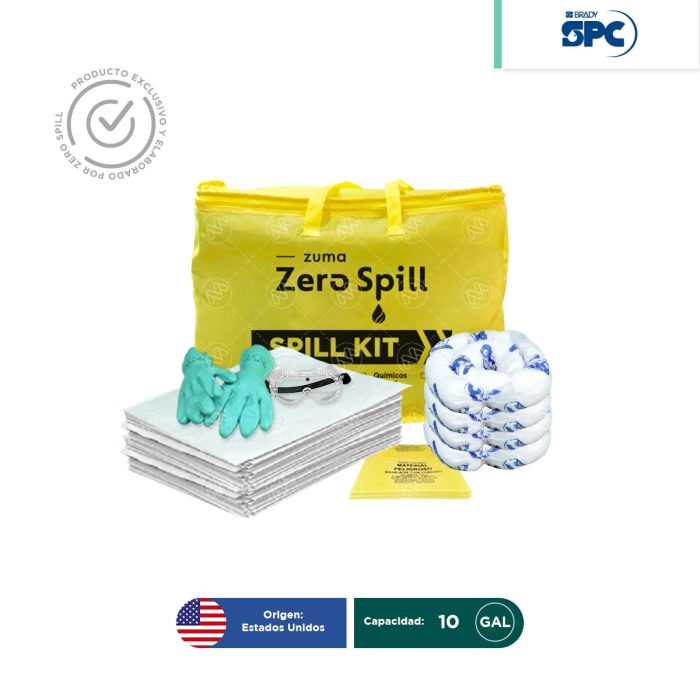 Kit antiderrames portátil para respuesta a emergencias para aceite y derivados del petróleo SPC 10 Gal | absorción 10 Gal - Image 1
