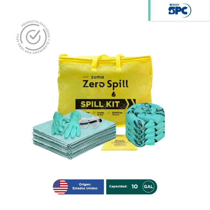Kit antiderrames portátil para respuesta a emergencias para líquidos agresivos o hazmat SPC 10 Gal | absorción 8 Gal - Image 1