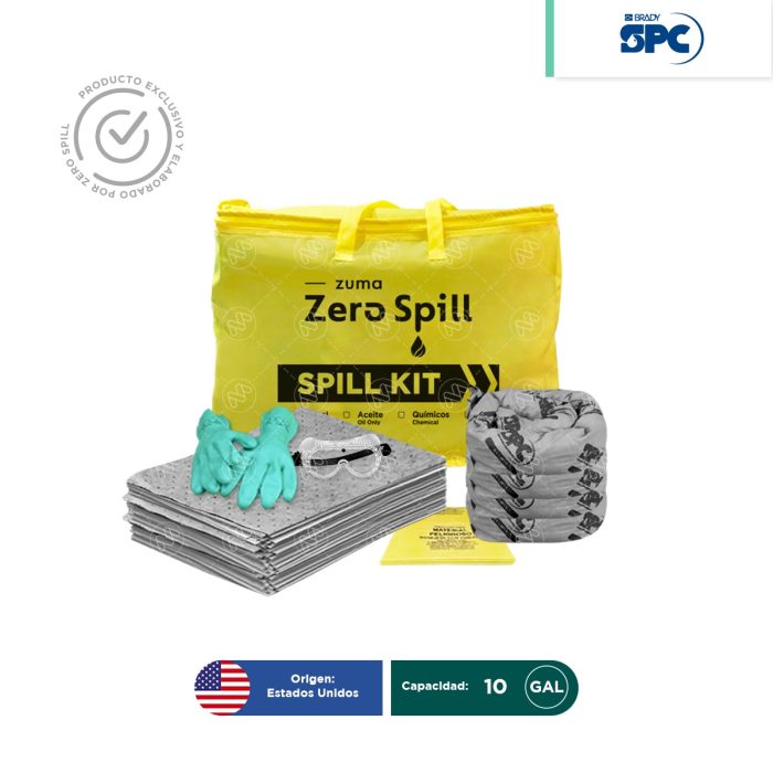Kit antiderrames portátil para respuesta a emergencias universal SPC 10 Gal | absorción 10 Gal - Image 1