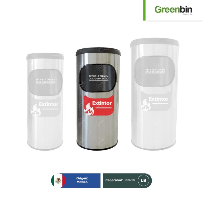 Porta extintor cilíndrico en acero inoxidable Greenbin - Image 1