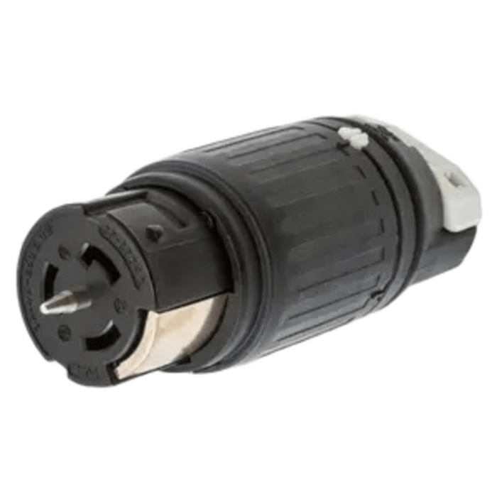 Conector Industrial de Bloqueo / 50A 3-Fases Delta 250V CA / 3-Polos 4-Hilos/ Conector Hembra / Color Negro y Blanco - Image 1