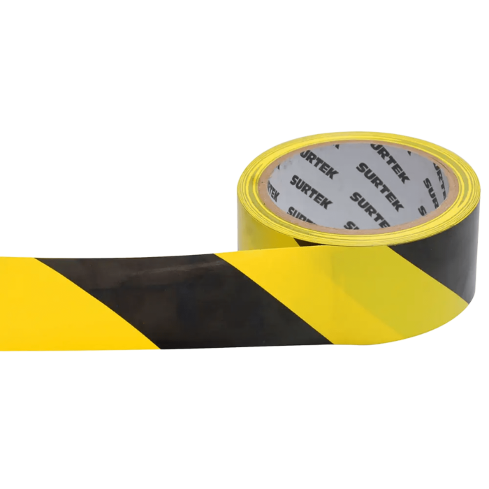 Cinta de Sei±alizacion / Adhesivo Acri­lico / Espesor 0.105 mm / Colores Amarillo-Negro / Ancho 48 mm / Largo 18 m / Alta Visibilidad - Image 1