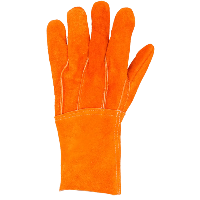 Guantes de Carnaza Largo/ Refuerzo en Palma / Resistente a Abrasion y Temperaturas Moderadas. - Image 1