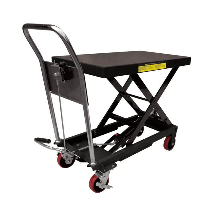 Mesa Elevadora Hidraulica / Capacidad 300 kg a 1 t / Ruedas de Poliuretano / Sistema Hidraulico con Freno / Soporte de Tijera / Ideal para Cargas Medias y Pesadas - Image 1