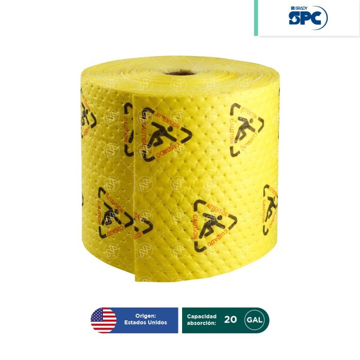 Rollo absorbente BrighSorb de alta visibilidad para seguridad Hazmat 30"x150' SPC - Image 1