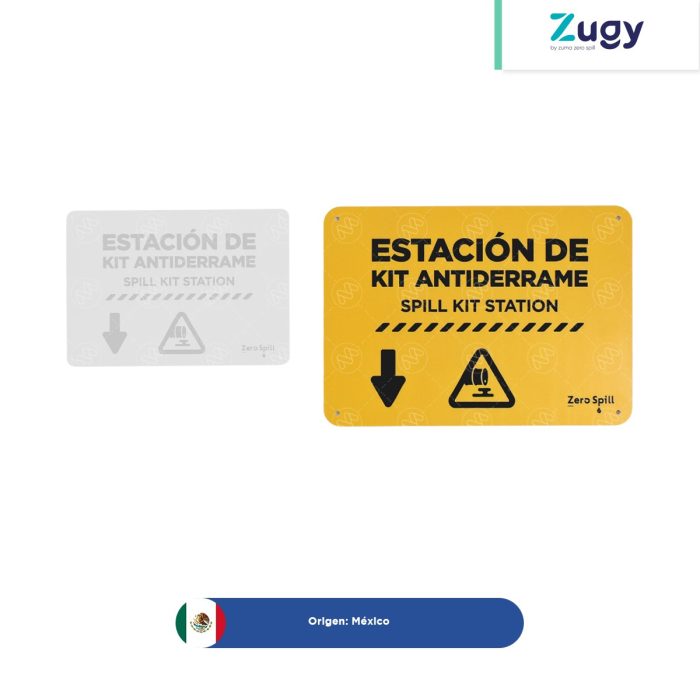Señal de PVC con leyenda Estación de Kit Antiderrame Zugy - Image 1