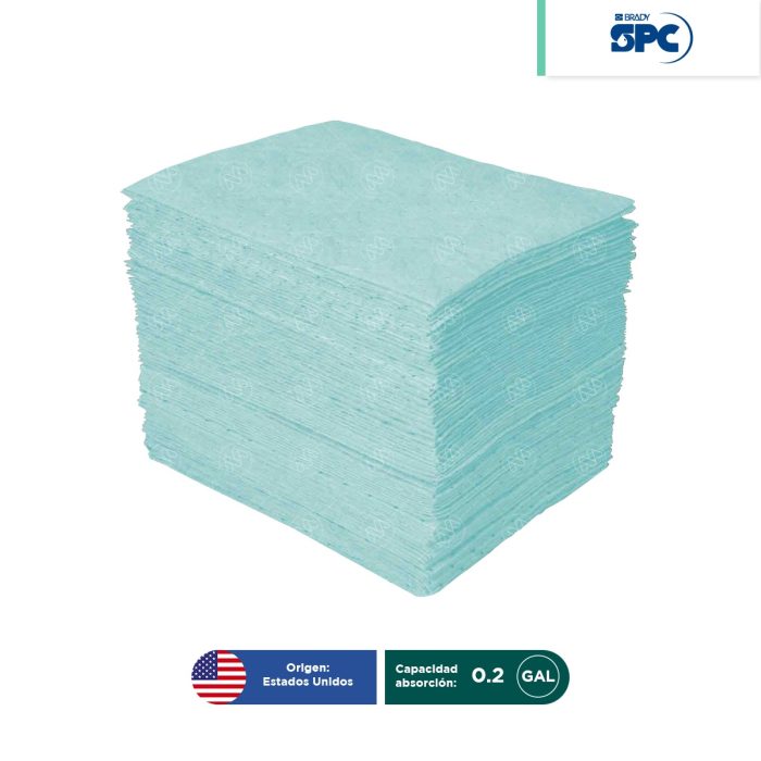 Paquete 100 Tapetes absorbentes hazmat 15x19" SPC - Image 1